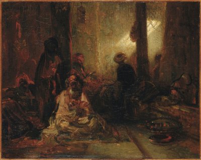 Interior of a Turkish Cafe by Alexandre Gabriel Decamps